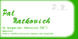pal matkovich business card